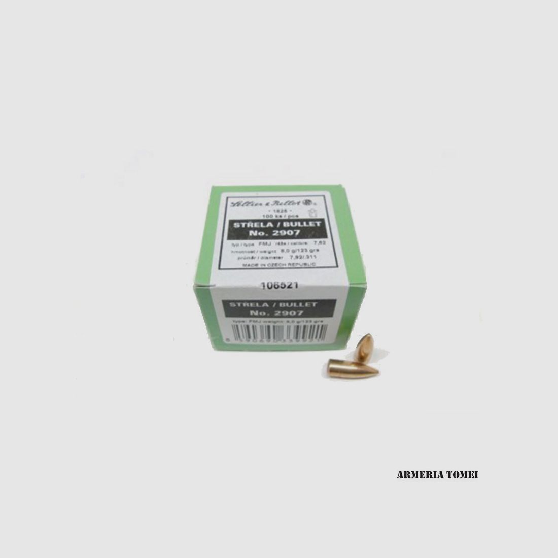 PALLE DA RICARICA – SELLIER & BELLOT – 7,62 (7,92/.311) – 8,0G / 124GR FMJ (100PZ) -2907