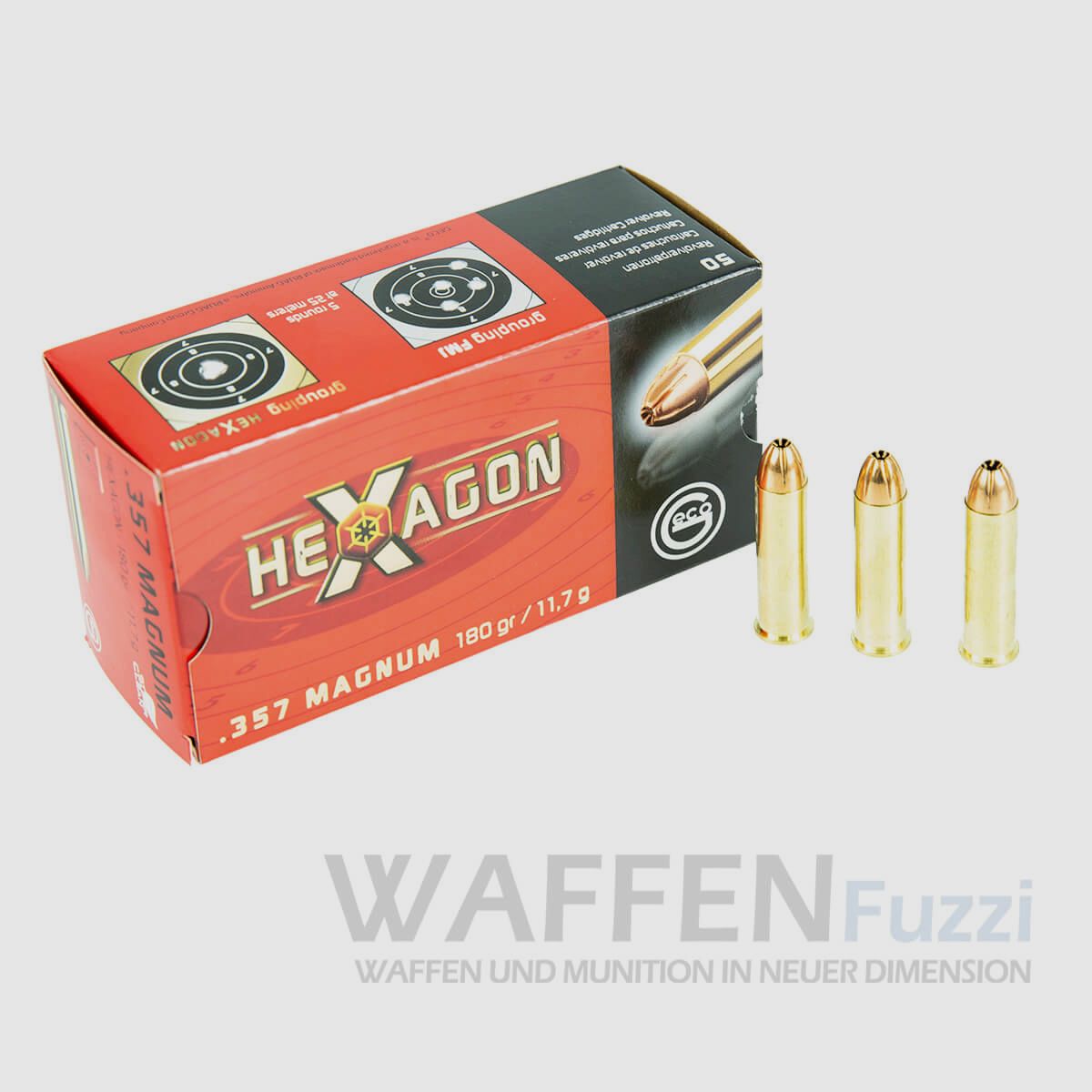 Geco .357Mag Hexagon 180gr Revolvermunition