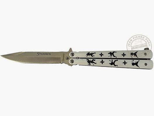 ALBAINOX - Schmetterlingsmesser Shuriken weiß und schwarz