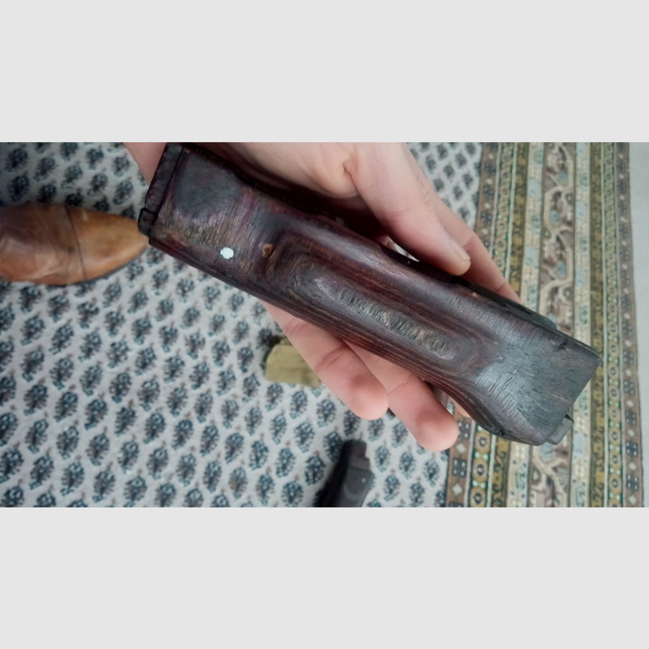 AK stock set wood laminate dark brown presumably Russian // stock and handguard // AKM & AK74 / can also be fitted into Cybergun GSG Co2 AK47