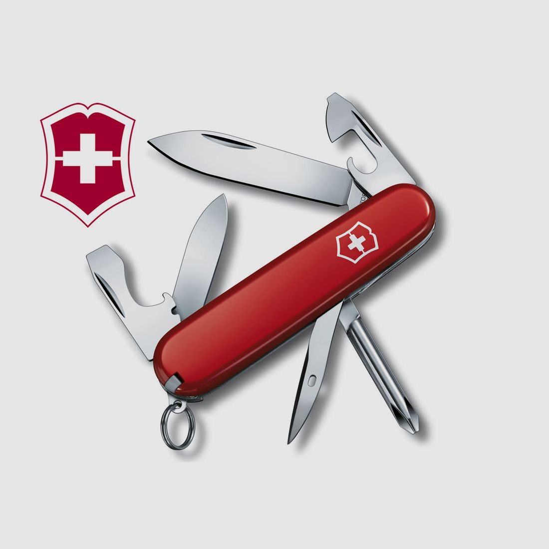 Multitools Victorinox Schweizer Taschemesser Tinker klein LĂ¤nge 8,4 cm rot 12 Funktionen (P18)