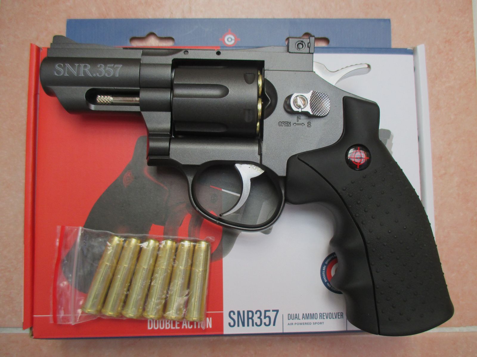 Nieuw Crosman SNR357 in OVP BB Diabolo CO2 revolver 12 laadhulzen 1 CO2 patroon 4,5 177, afbeelding 2 van 2