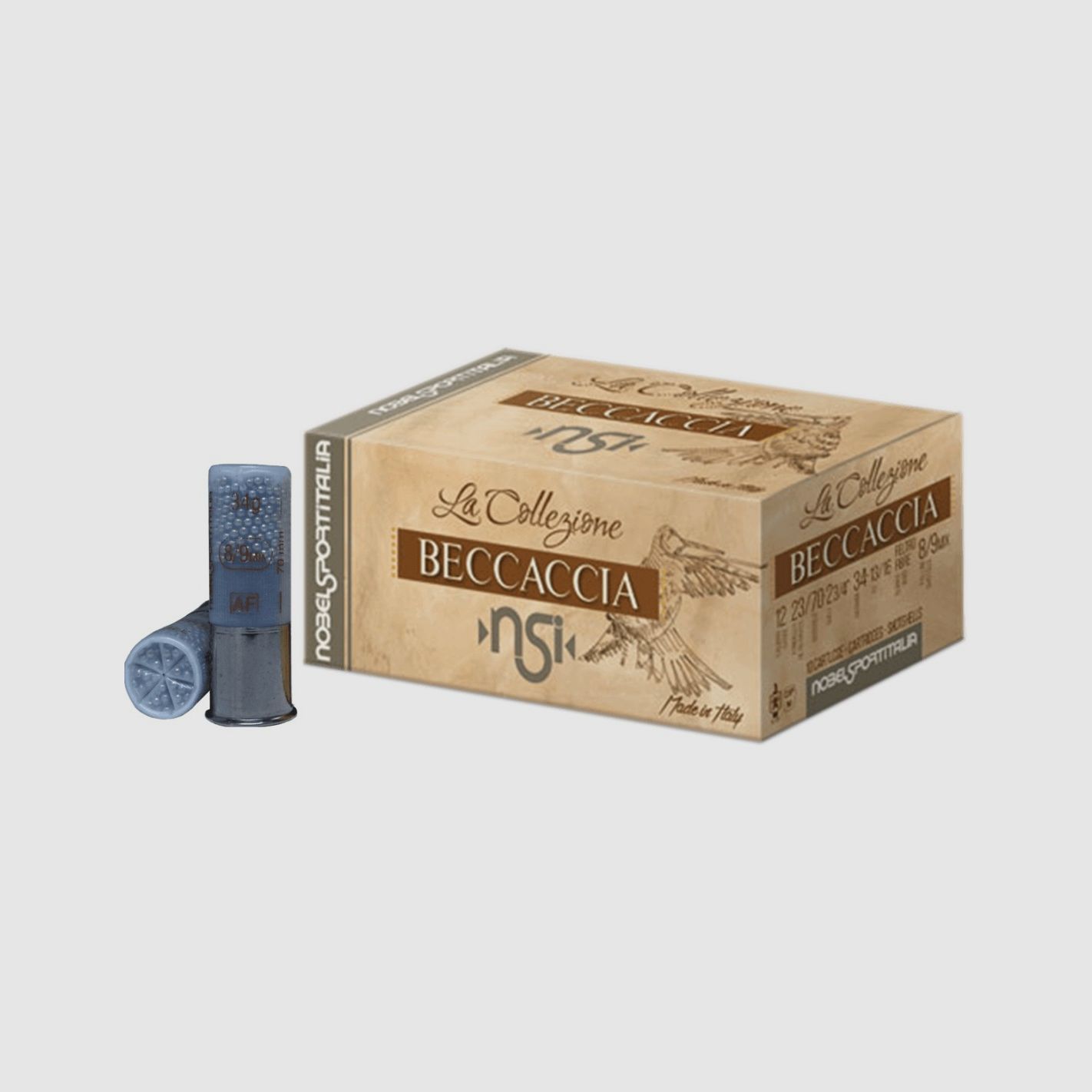 Cartucce Nobel Beccaccia Feltro cal. 12/70 34 g piombo 8/9 mix 10 pz