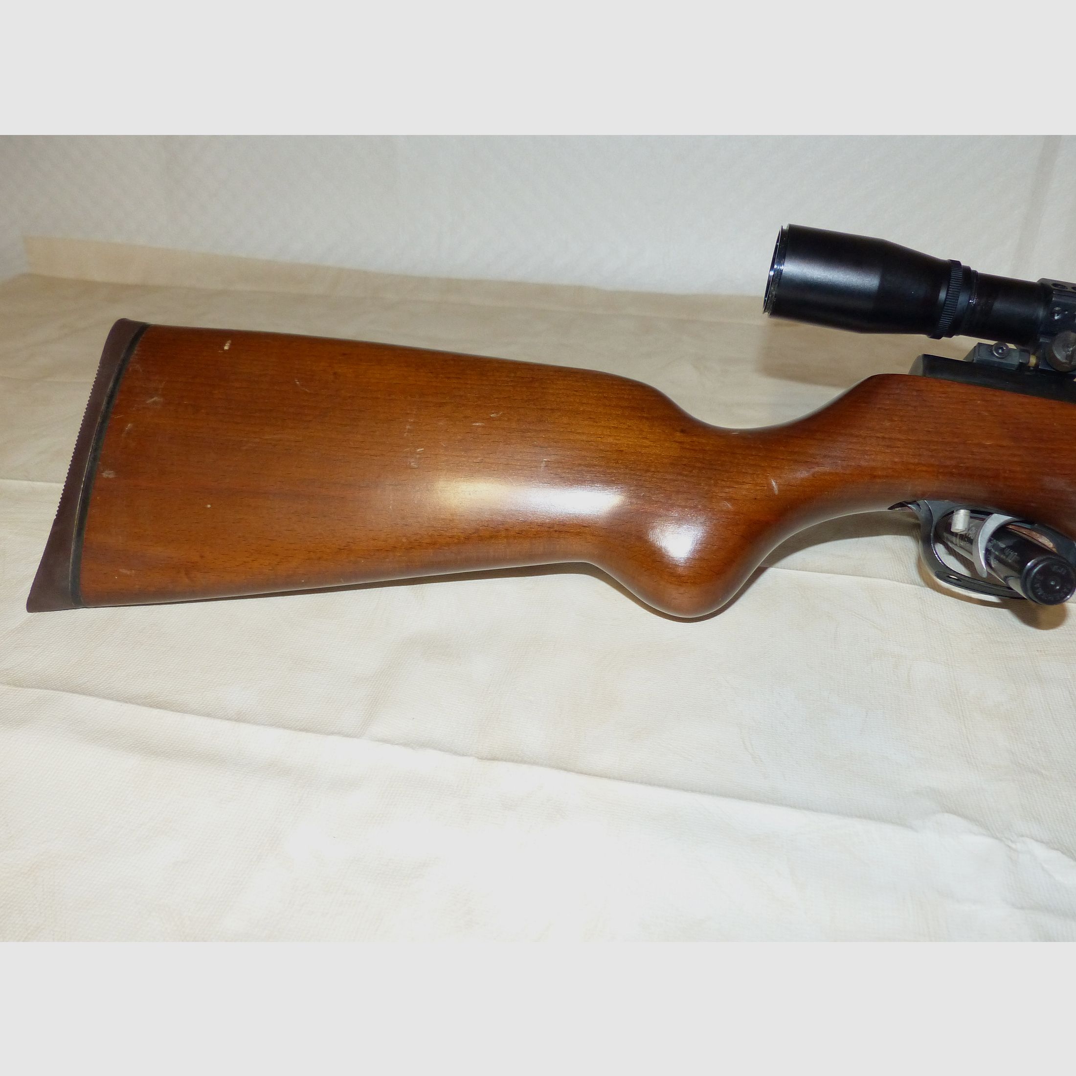 Rifle de aire comprimido Weihrauch Mod. HW 35 con F, seguro y mira telescópica vintage