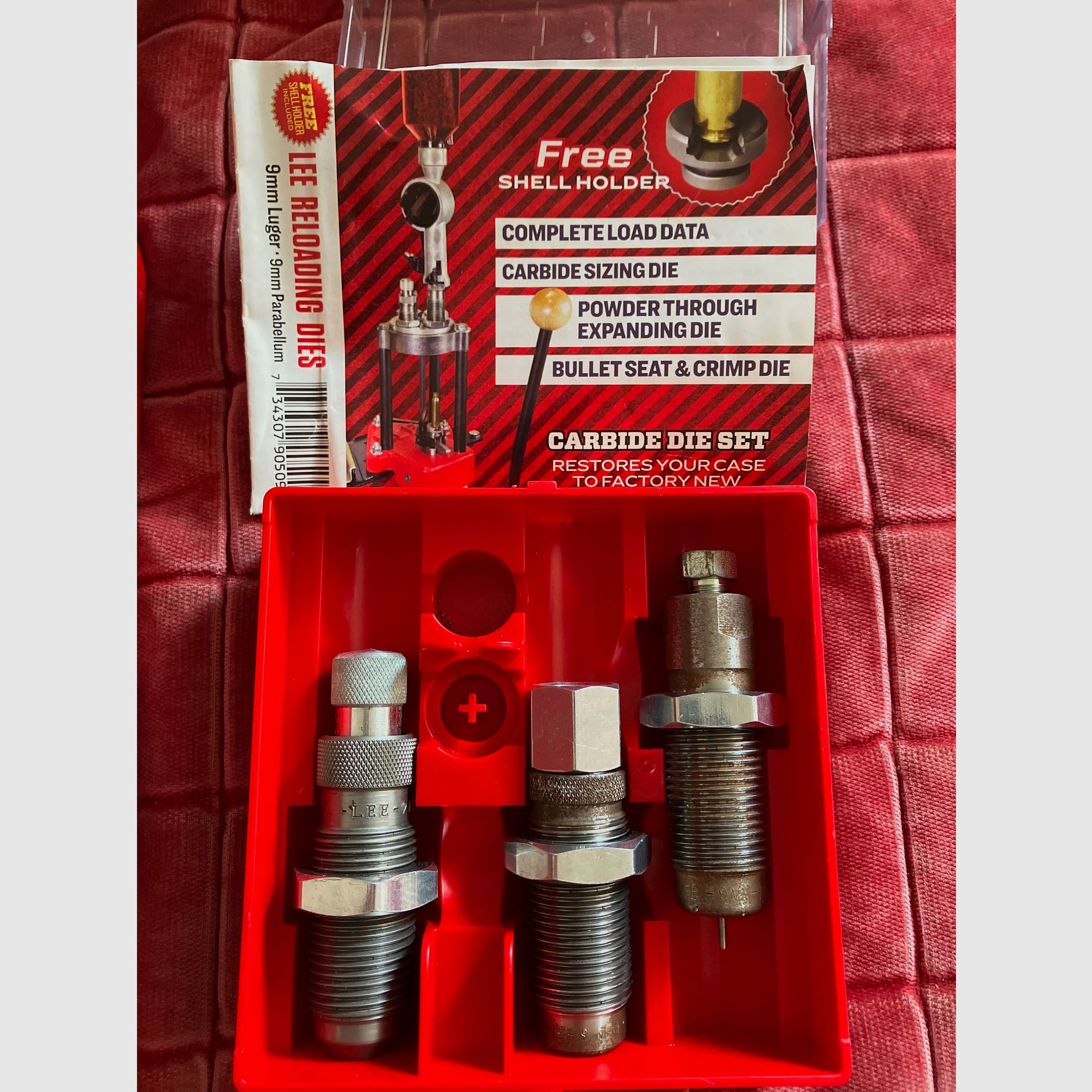 Lee Breech Lock Handpresse + 9mm Luger Reloading Dies Wiederladematrizen