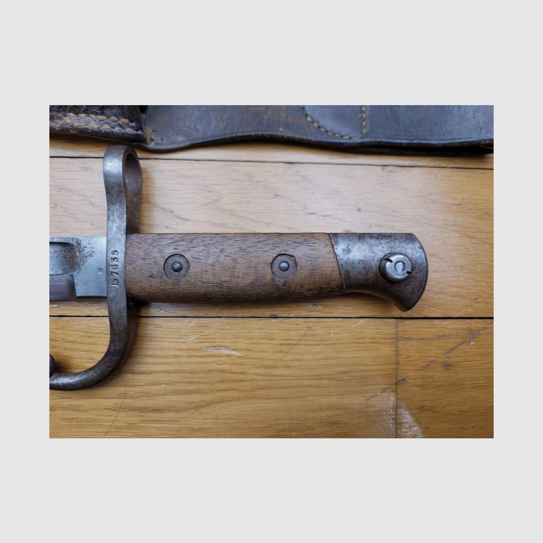 Seltene belgische Bajonett, genannt „Jeannette“ – Mauser 1889 – Mit Nummer – Mit Scheide – TBE, Bild 3 von 13