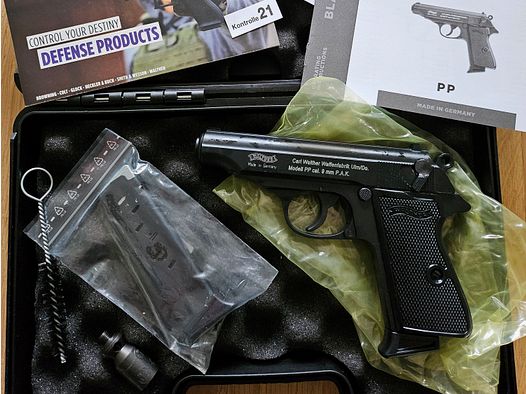 Walther PP 9 mm P.A.K. (PTB 923) - inkl. Zusatz-Magazin + Zubehör - NEU & unbenutzt
