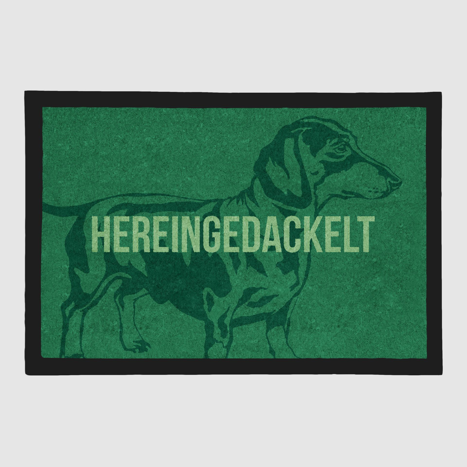 Jagd1 Premium–Fussmatte Hereingedackelt Grün