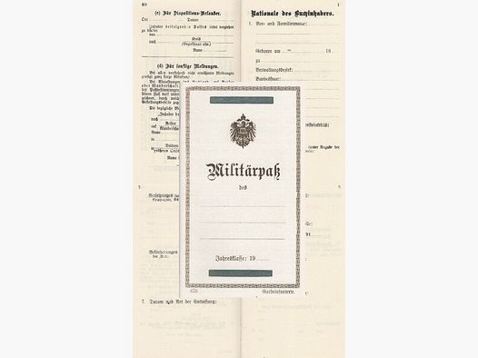 Nachdruck Militärpaß Gardeinfanterie blanko