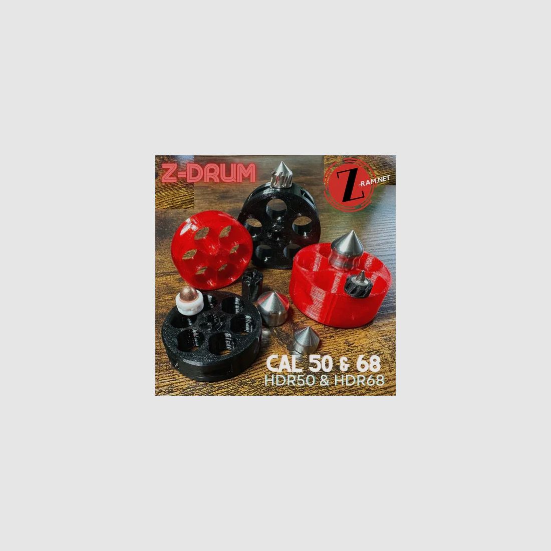 DRUM DE RÉGLAGE Z-RAM Z-DRUM POUR UMAREX T4E TR68 HDR68 (S'ADAPTE AU Z.68S !) ROUGE