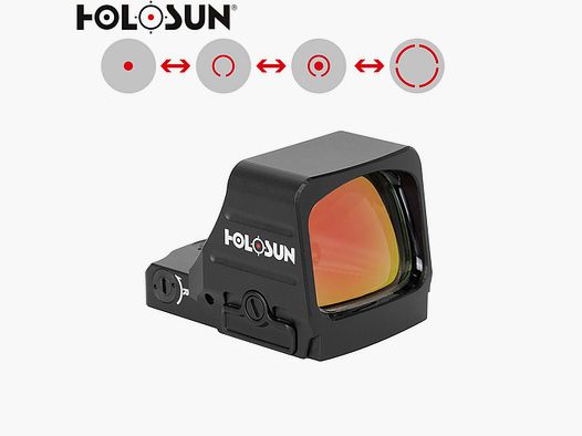 HOLOSUN HS507COMP Offenes Reflex Rotpunktvisier + wechselbarem 2MOA Punkt, 8/20/32MOA Kreis Absehen, schwarz, Jagd, Sportschießen Softair, tactical mini
