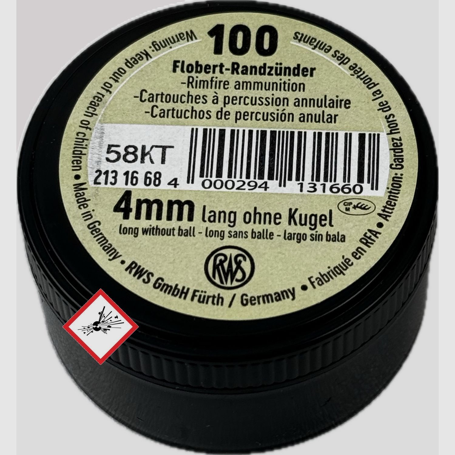 RWS Randzünder 4mm Flobert lungo senza pallini