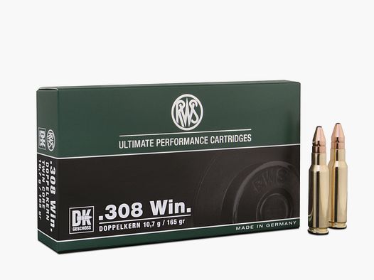 RWS .308 Win.DK 10,7g/165gr. Cartouches de fusil