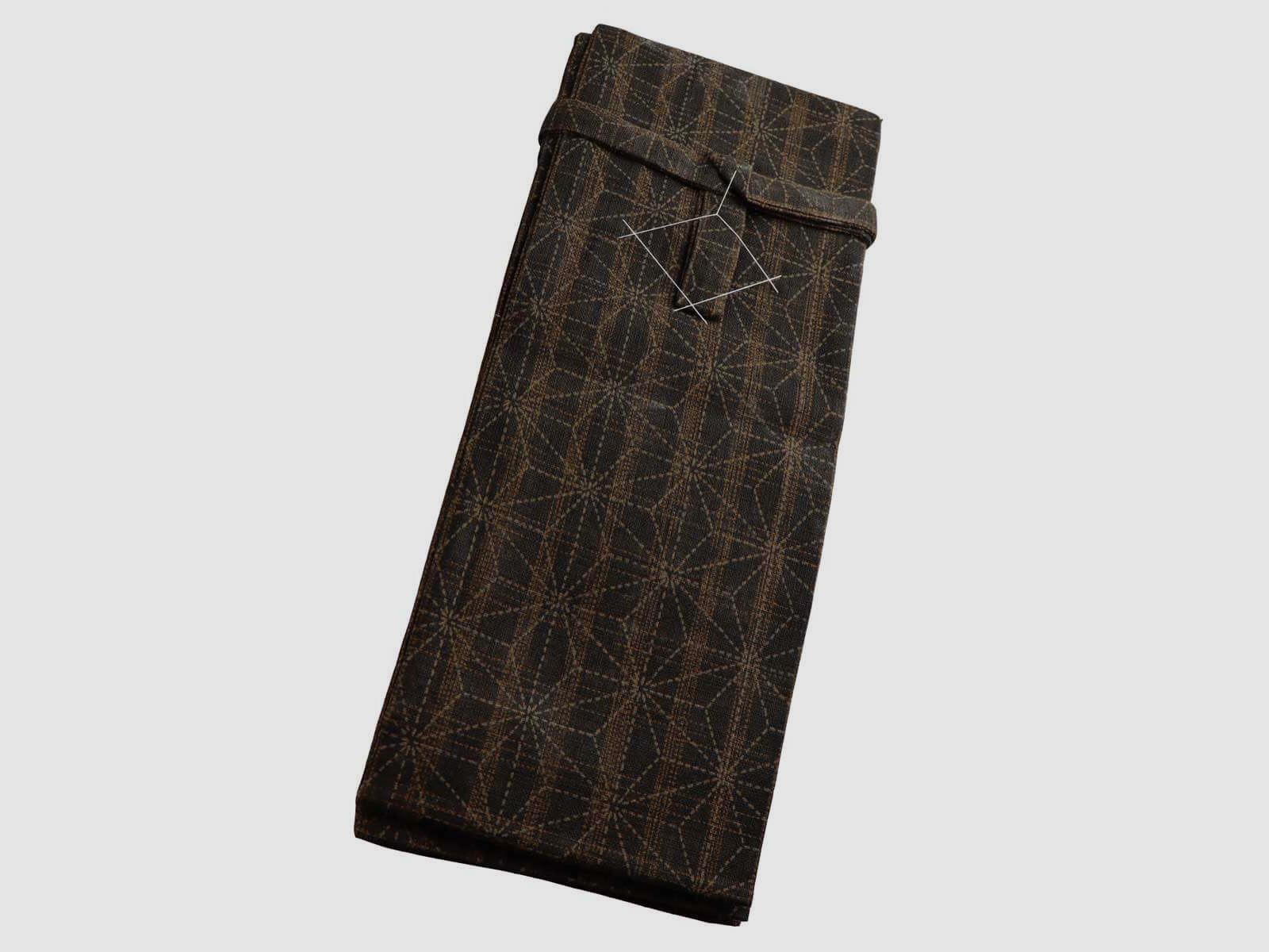 Funda para espada de algodón japonés marrón Asanoha hecho a mano