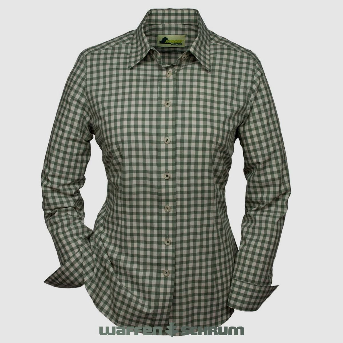 Skogen Bluse Karo 1/1 Arm Dkl.-oliv