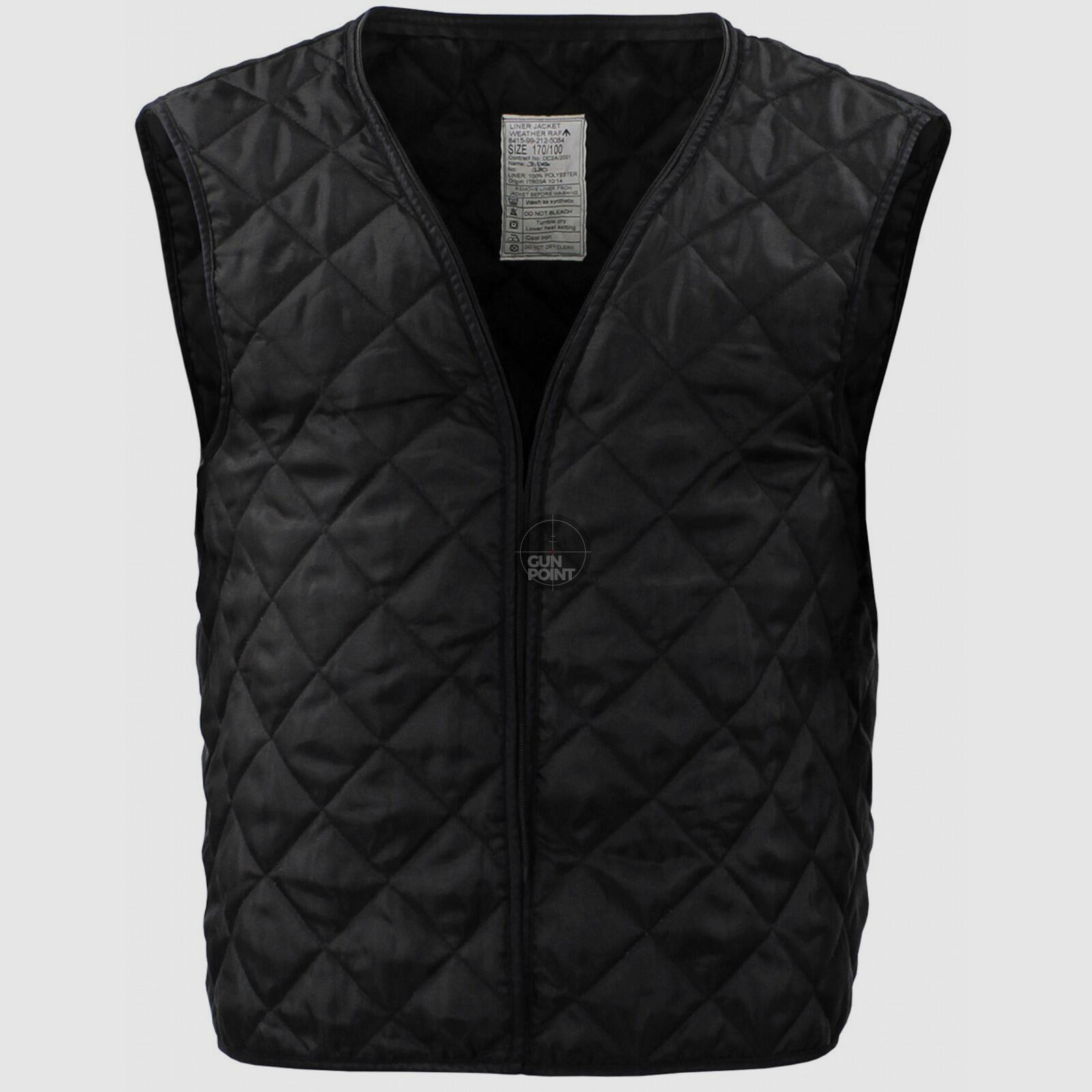 Brit. Steppfutter, schwarz,Jacke WEATHER RAF", gebr."