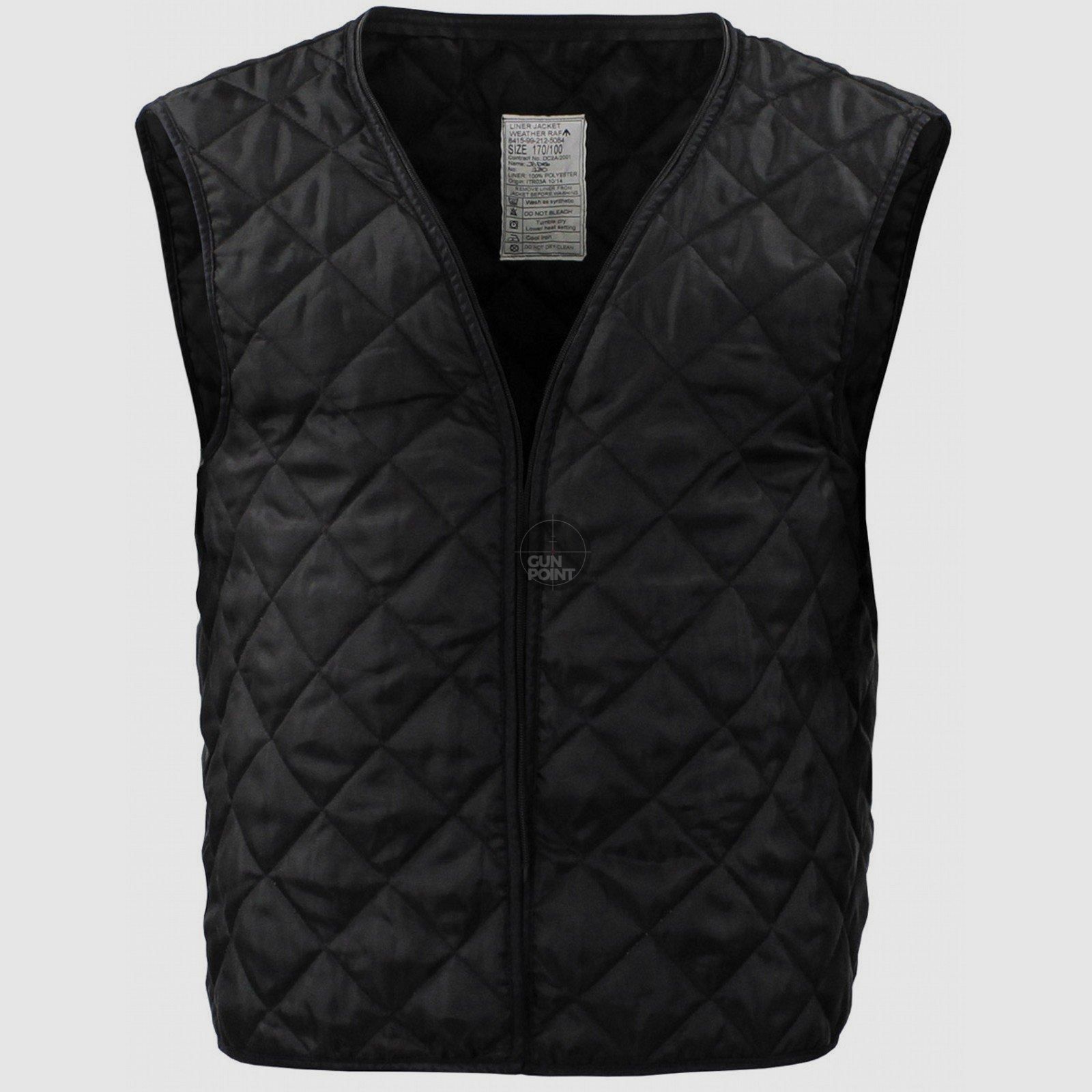 Brit. Steppfutter, schwarz,Jacke "WEATHER RAF", gebr.