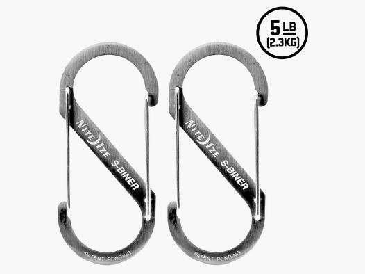 Nite Ize Nite Ize Carabiner S-Biner Size 1 Stainless Steel 2-Pack - Silver