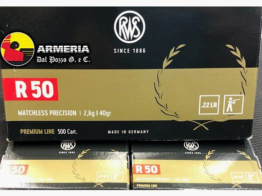 RWS CARTUCCE CAL .22LR R50 SUPER MATCH 40GN