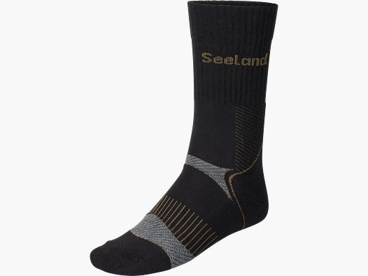Seeland Field Coolmax-Chaussette - pack de 2 pour hommes Noir/Gris foncé, 39-42