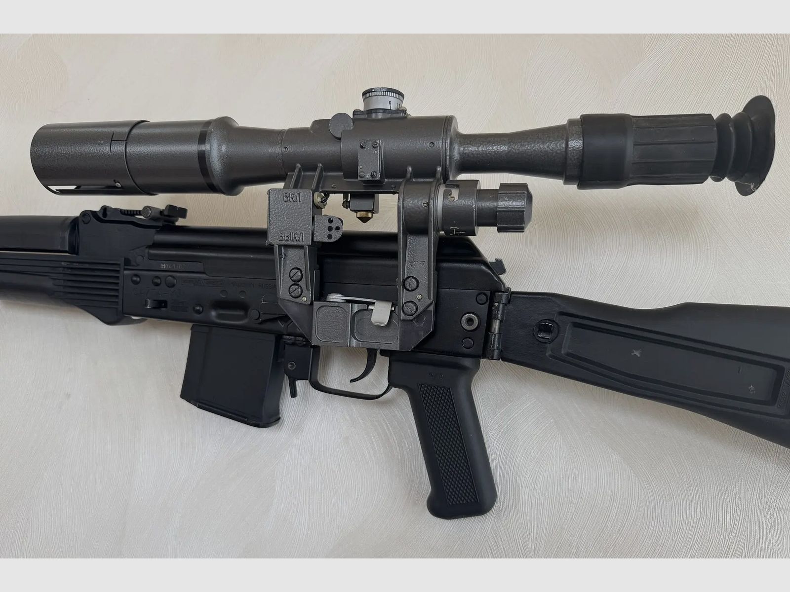 Izhmash A-M3 in caliber .223 Rem. – Civilian sport version of the AK-47 with sniper scope