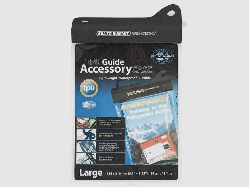 Sea to Summit TPU GUIDE, Large, Protective Bag, Black, Roll Closure, Shoulder Strap