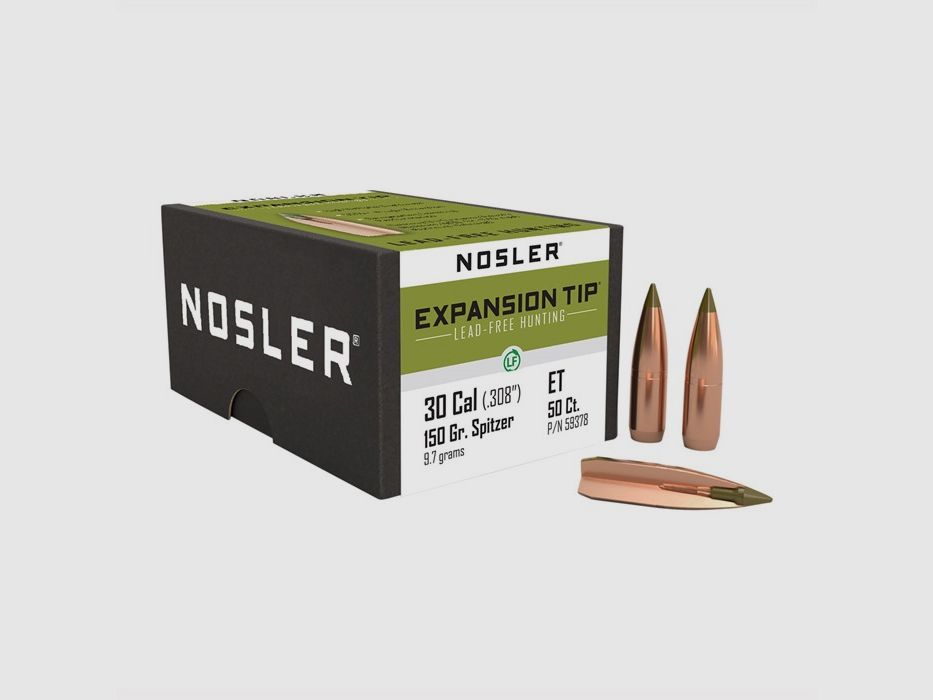 NOSLER EXPANSION TIP BLEIFREI 30 KAL (.308) 150GR SPITZER BT 50/BOX, Bild 2 von 2