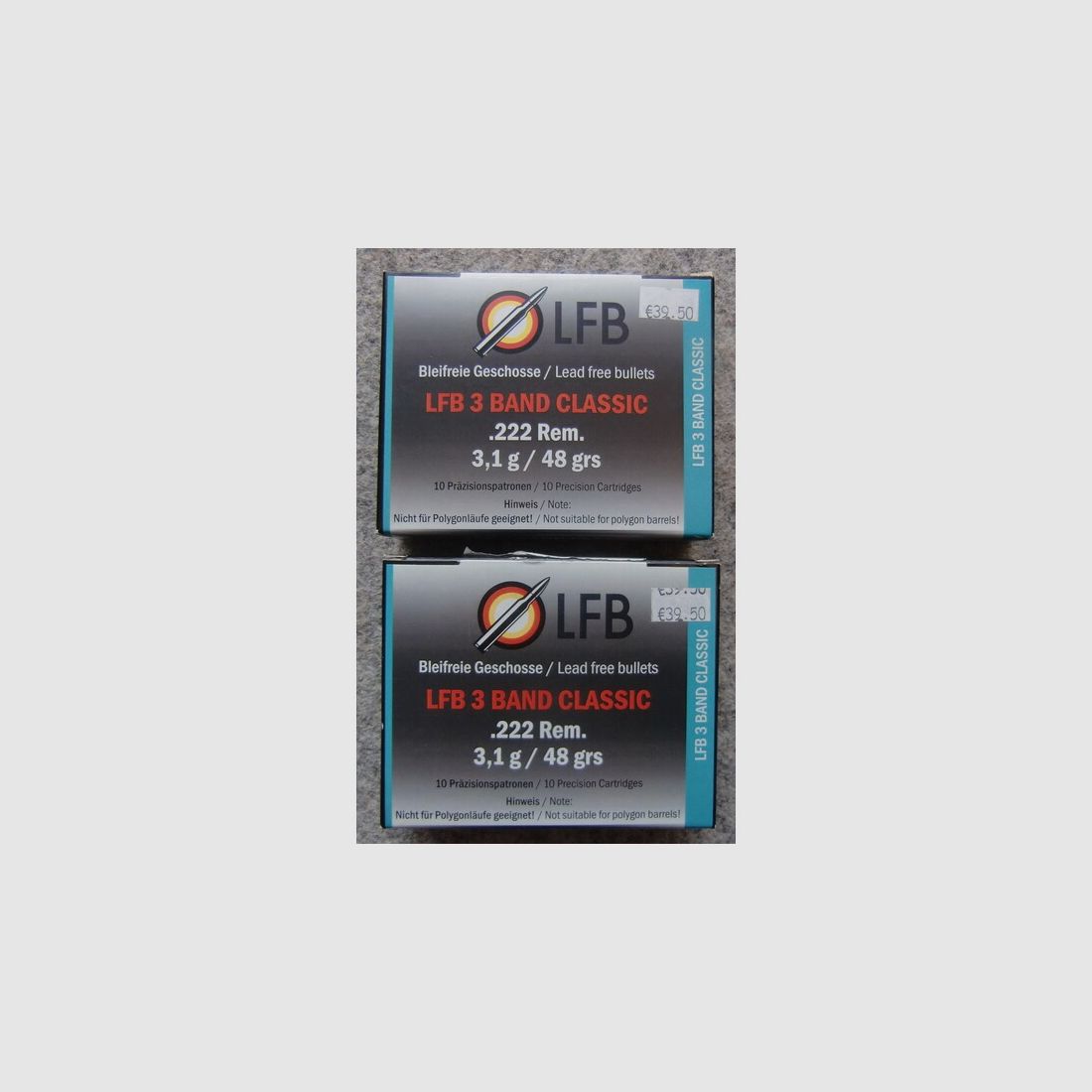 MUNITION: 20 PATRONEN KAL. .222Rem. BLEIFREI, AB LAGER LIEFERBAR!!!
