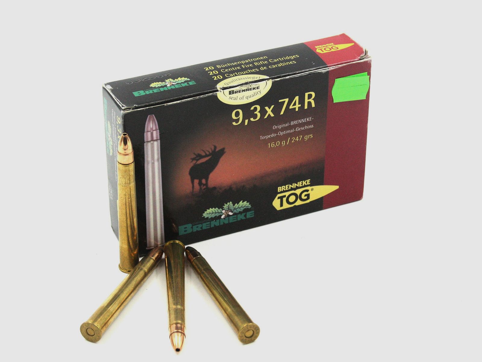 Brenneke TOG 9.3X74R, TOG 247gr/16g, 20 pcs