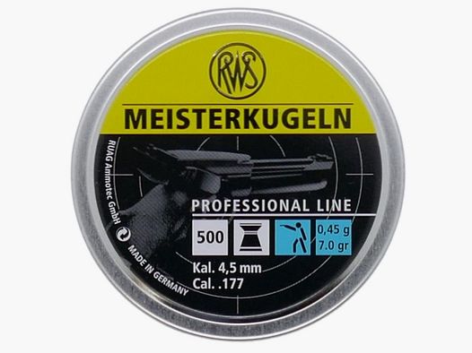 RWS Meisterkugeln Lupi 0,45 4,48mm munitions Diabolo