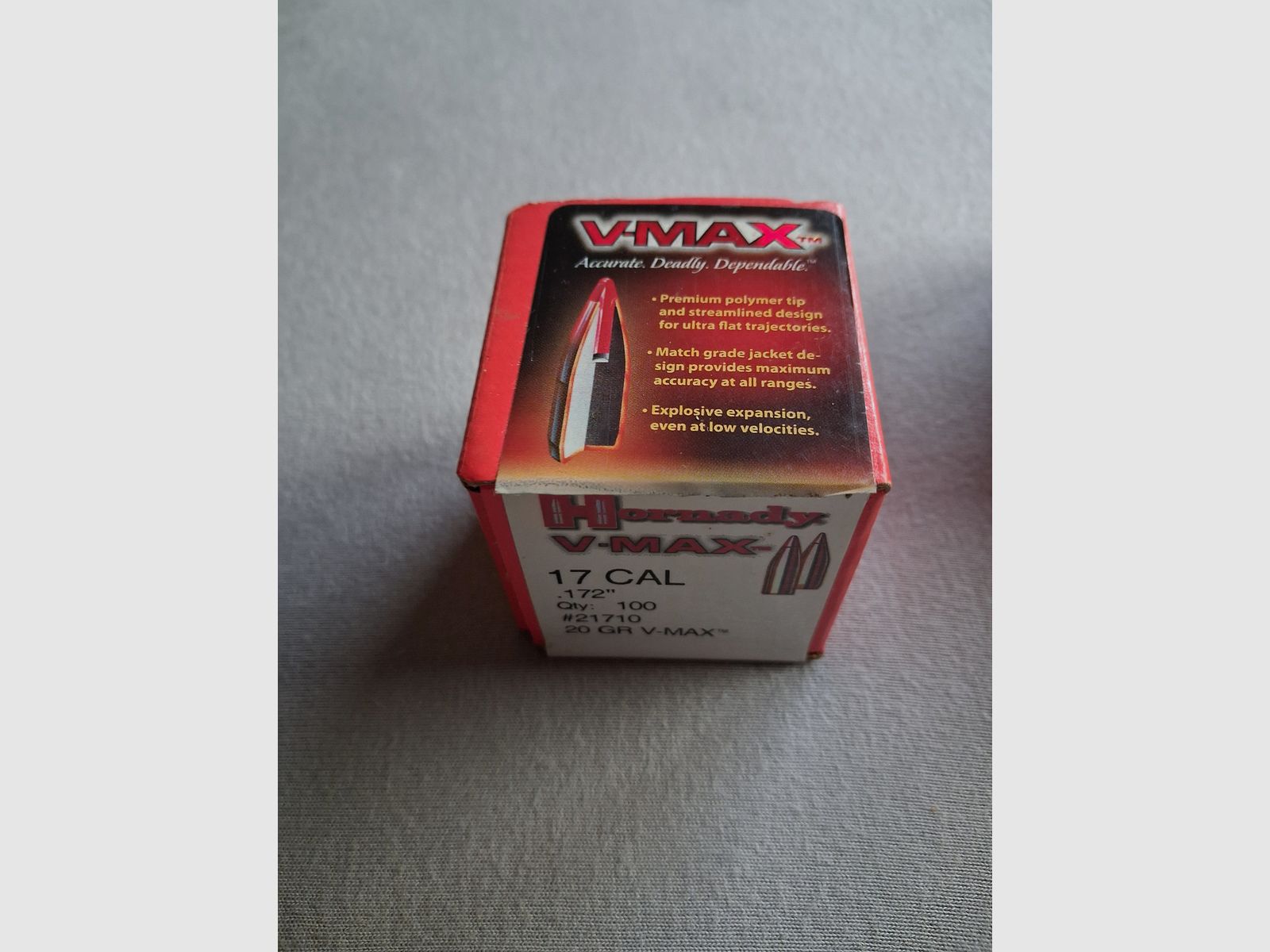 HORNADY BALLES Cal .17 V-MAX, image 1 sur 2