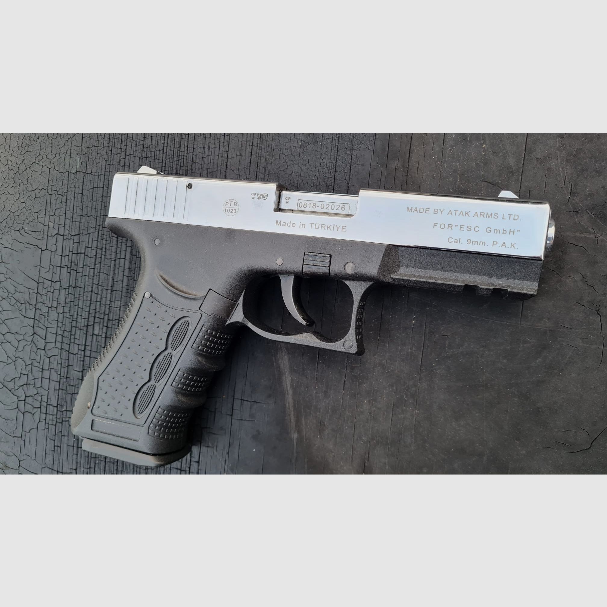 Zoraki 917 Chrome, 9mm P.A.K PTB 1023, imagen 3 de 7
