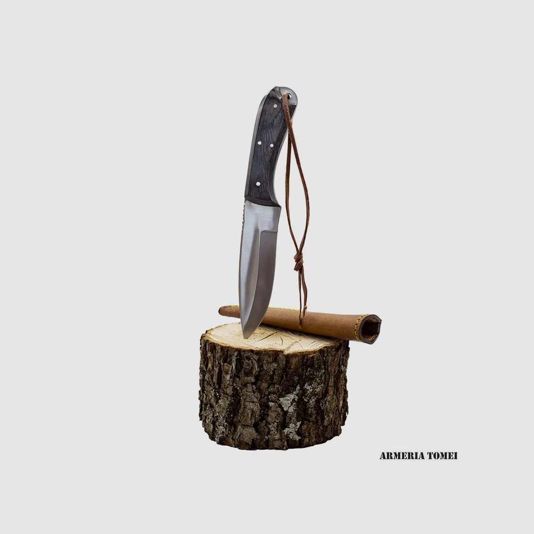 RAM SURVIVAL – COLTELLO DA CACCIA MANICO IN LEGNO LAMA 12CM, immagine 1 di 3
