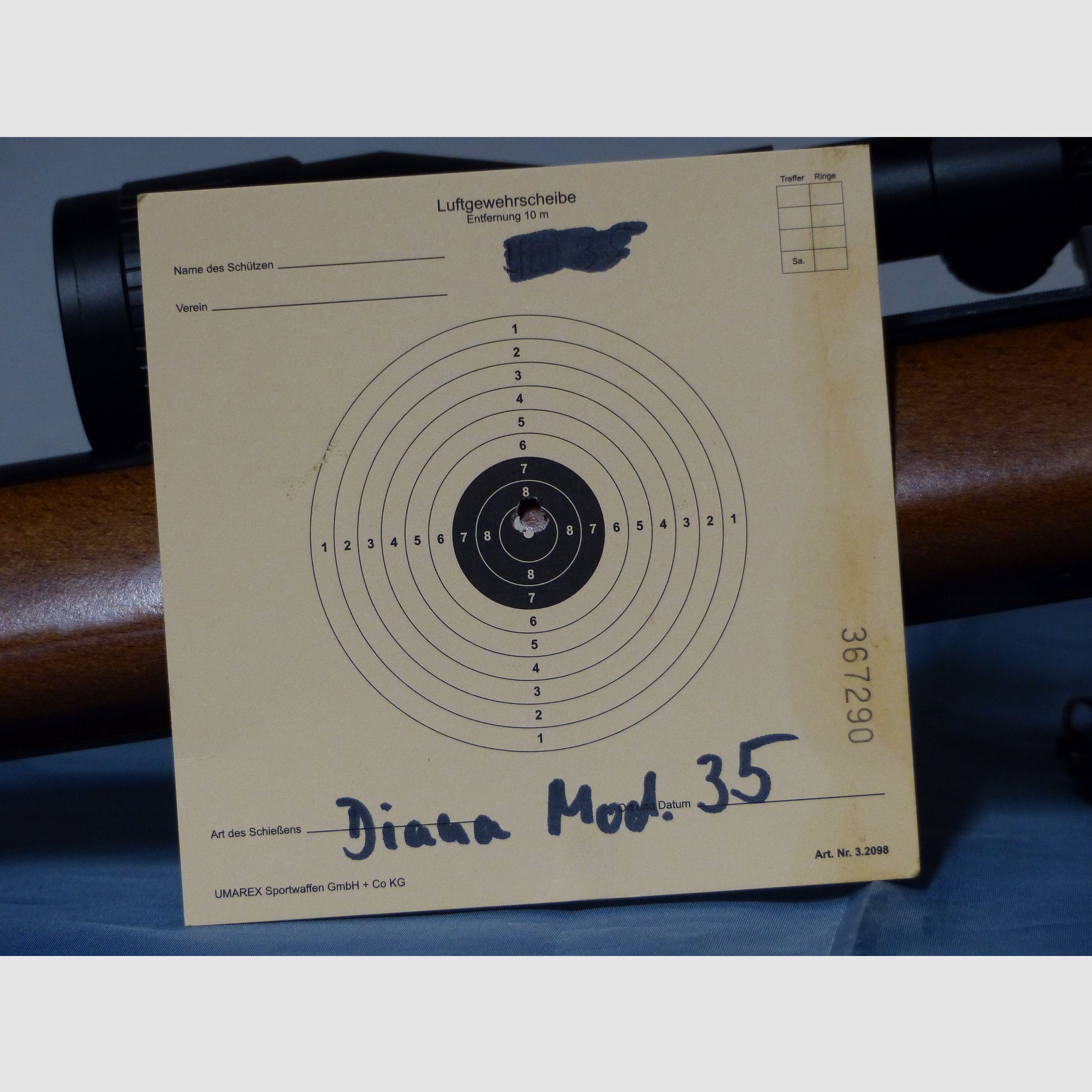 Carabina de aire comprimido Diana modelo 35 con mira telescópica Cal. 4,5 mm en estado como nuevo