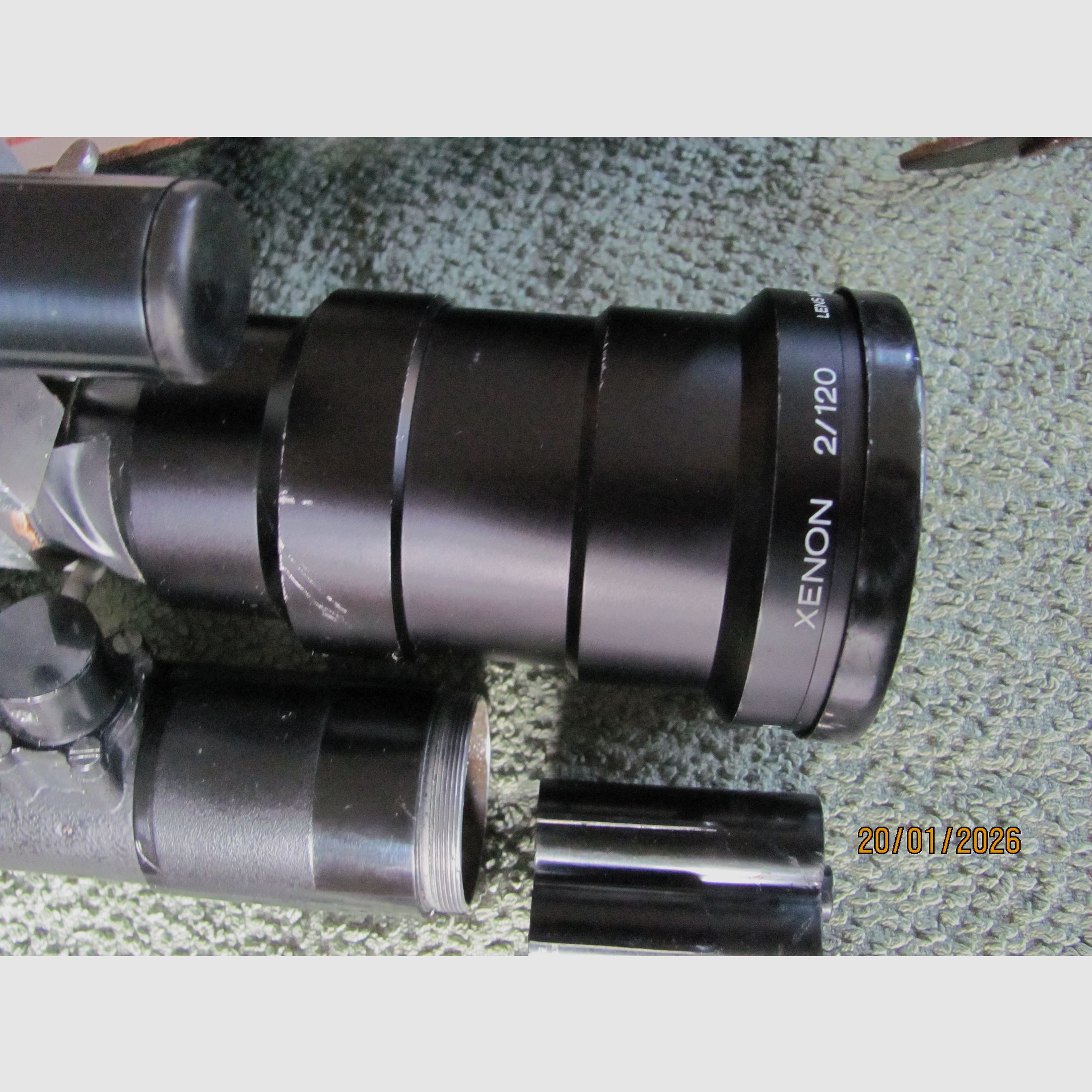 Nachtzicht ZF Schneider Kreuznach Xenon 2/120 met leren koffer - DEFECT voor onderdelen