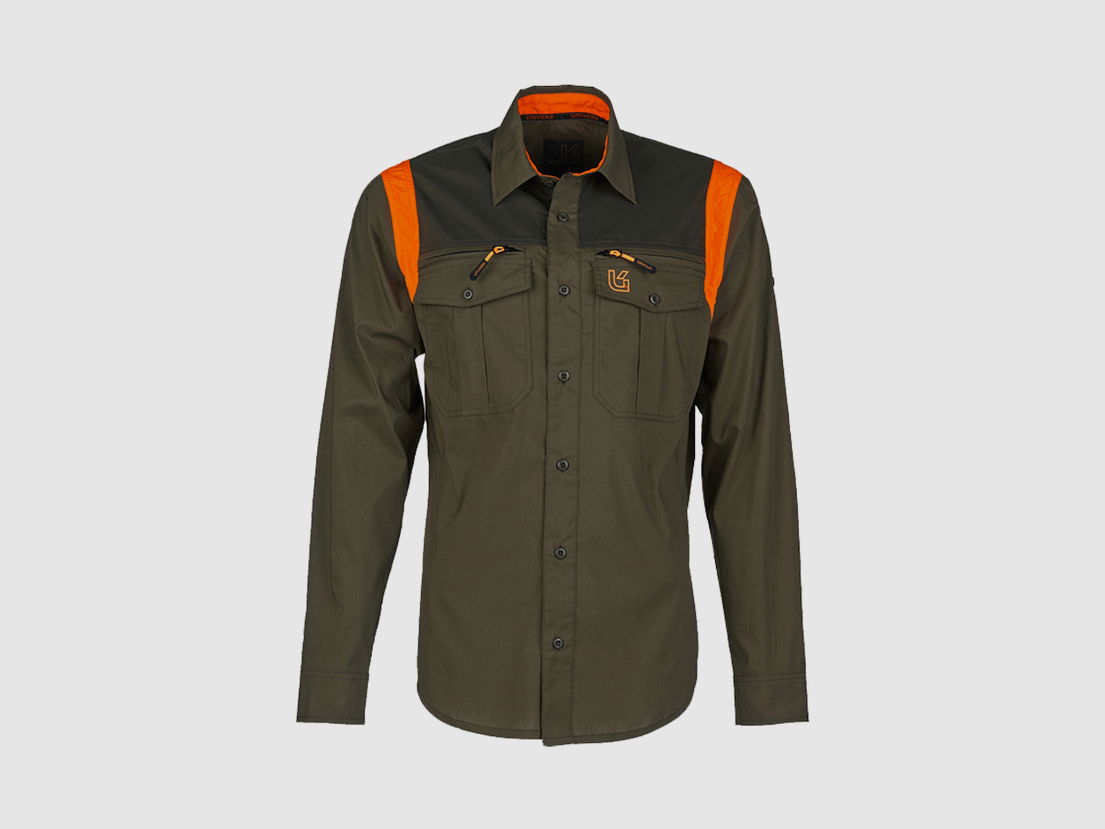 UNIVERS – Overhemd VALLEY Groen/Oranje, afbeelding 1 van 6