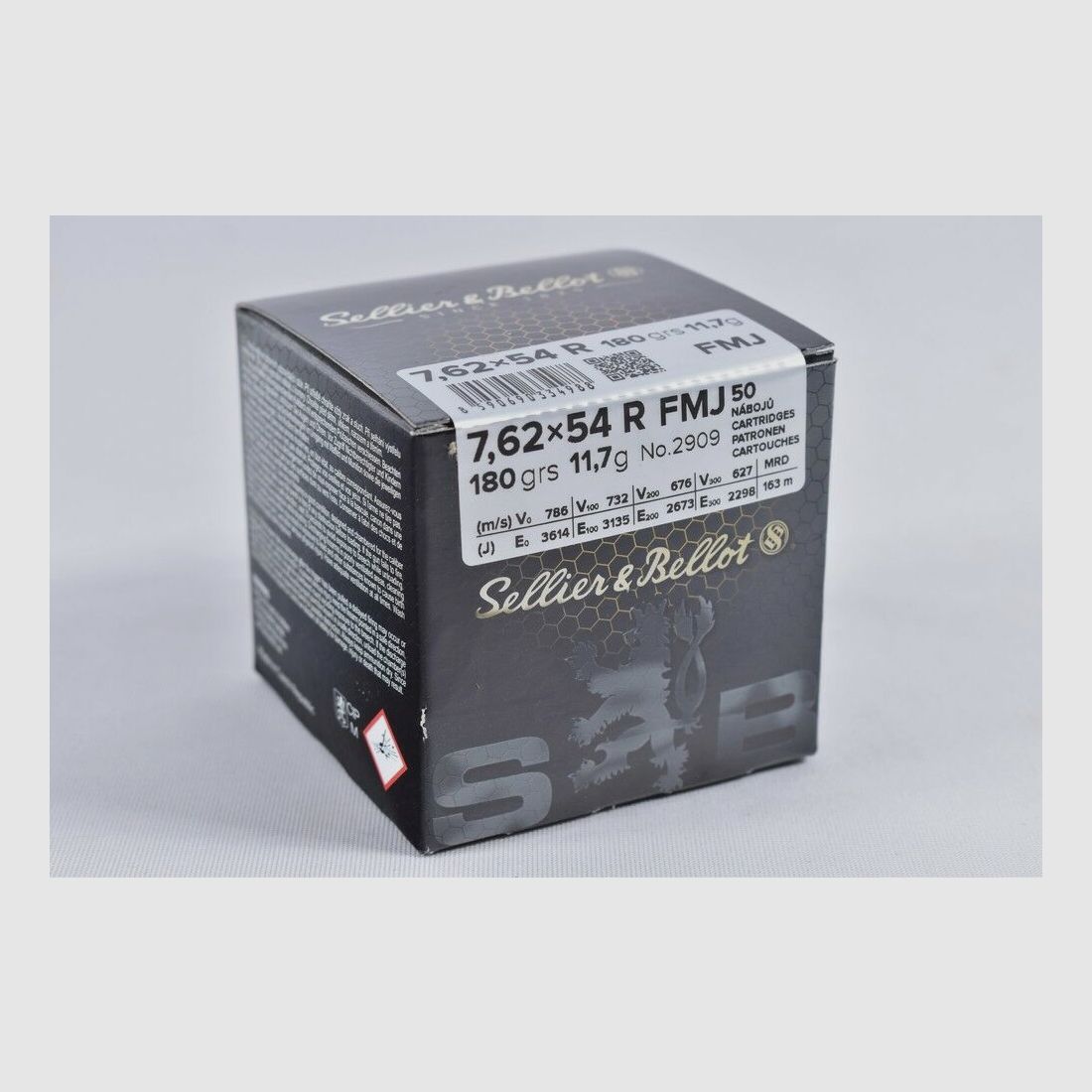 Sellier & Bellot 180grs FMJ 50PCS