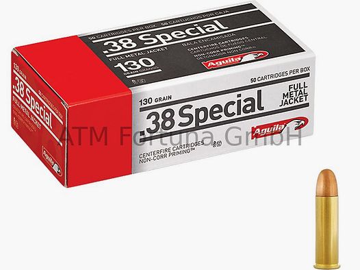 Aquila Aguila Standard .38 Special FMJ 130 grs revolver cartridges