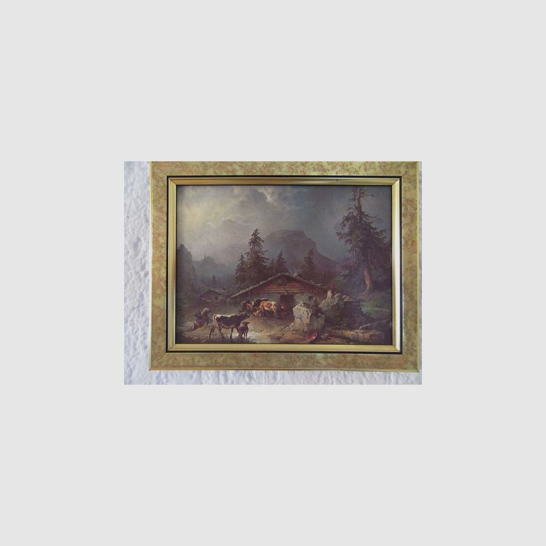 1850 F Gauermann Seeauer Alpen Gemälde Kunstdruck