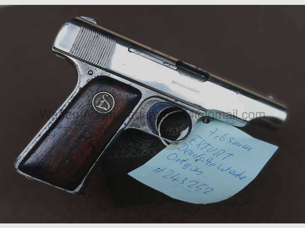 Ortgies, German Works Erfurt Pocket Pistol