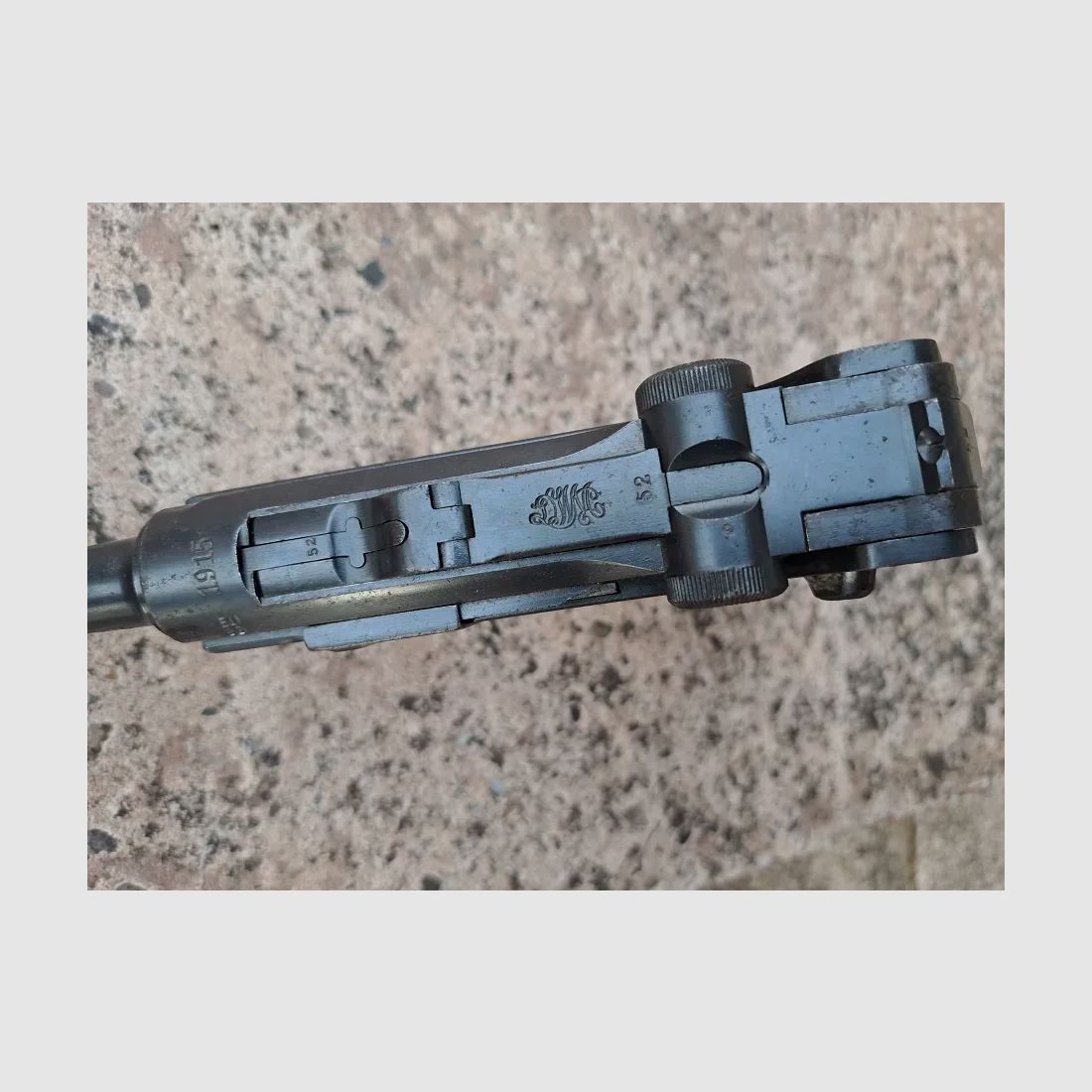 Luger P08 EU-Deko 1915 DWM, numer zgodny
