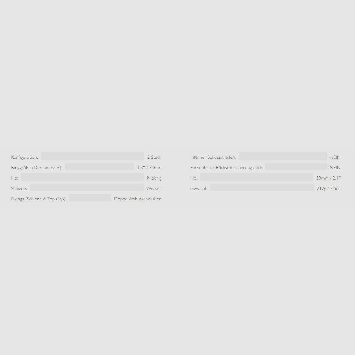 HAWKE 23030 2 Stück Ringmontagen 34 mm Precision Steel Weaver Niedrig Lever