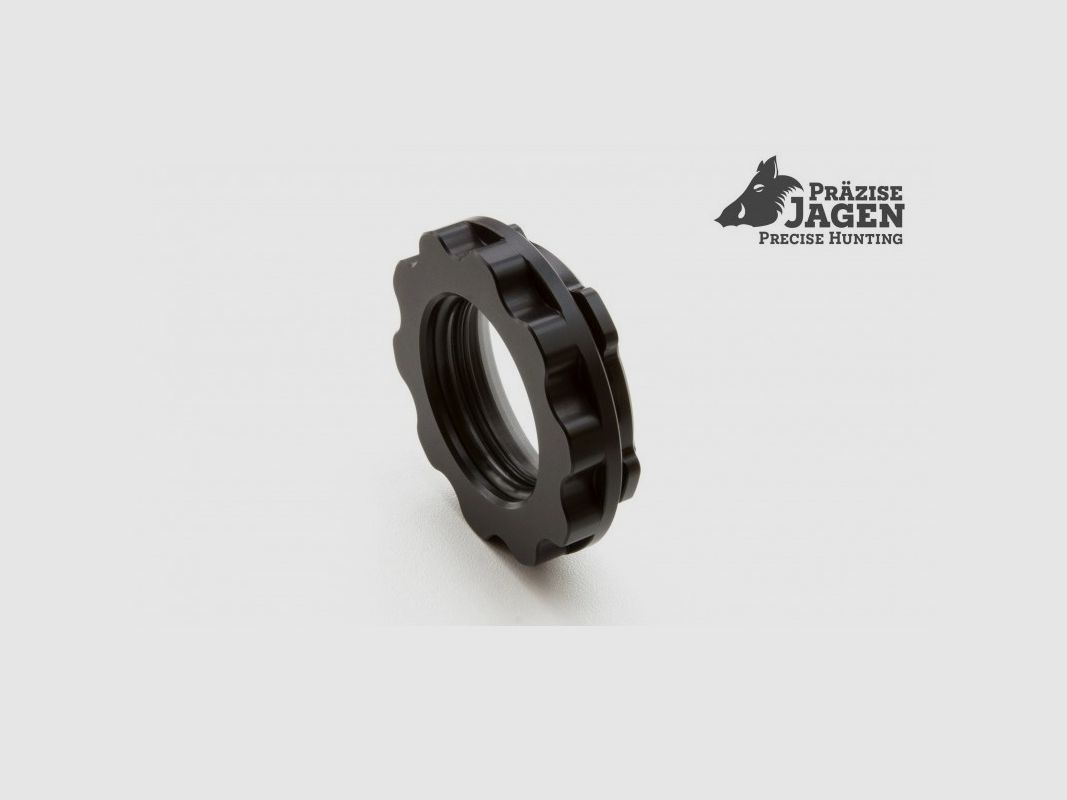 Verschlusskappe Groß mit Glas (Klemmhülsen ab Ø62) für Präzise- Jagen Adapter