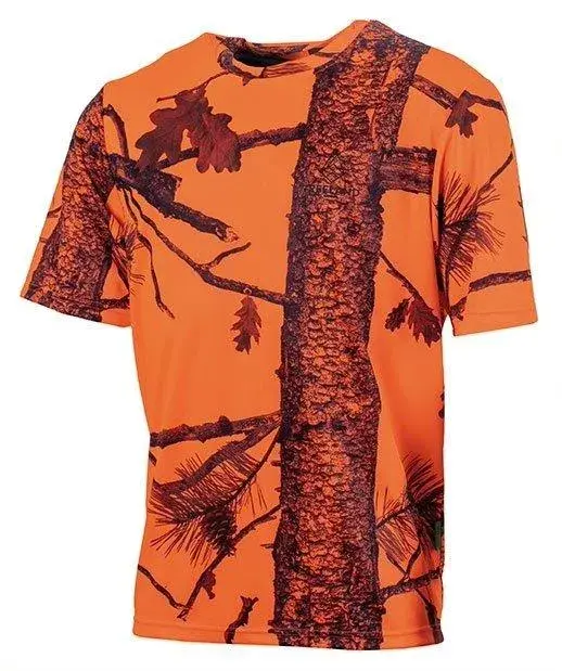 T-shirt de Chasse Enfant Treeland Camo Orange, image 2 sur 2