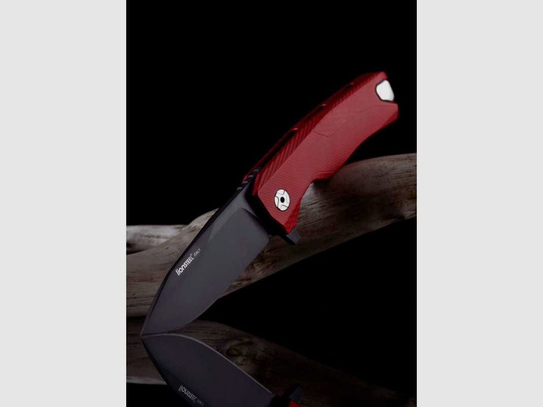 Lionsteel ROK Aluminium Taschenmesser, rot, schwarz