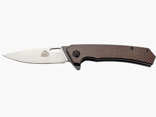PUMA TEC Folding Knife, Carbon with Clip