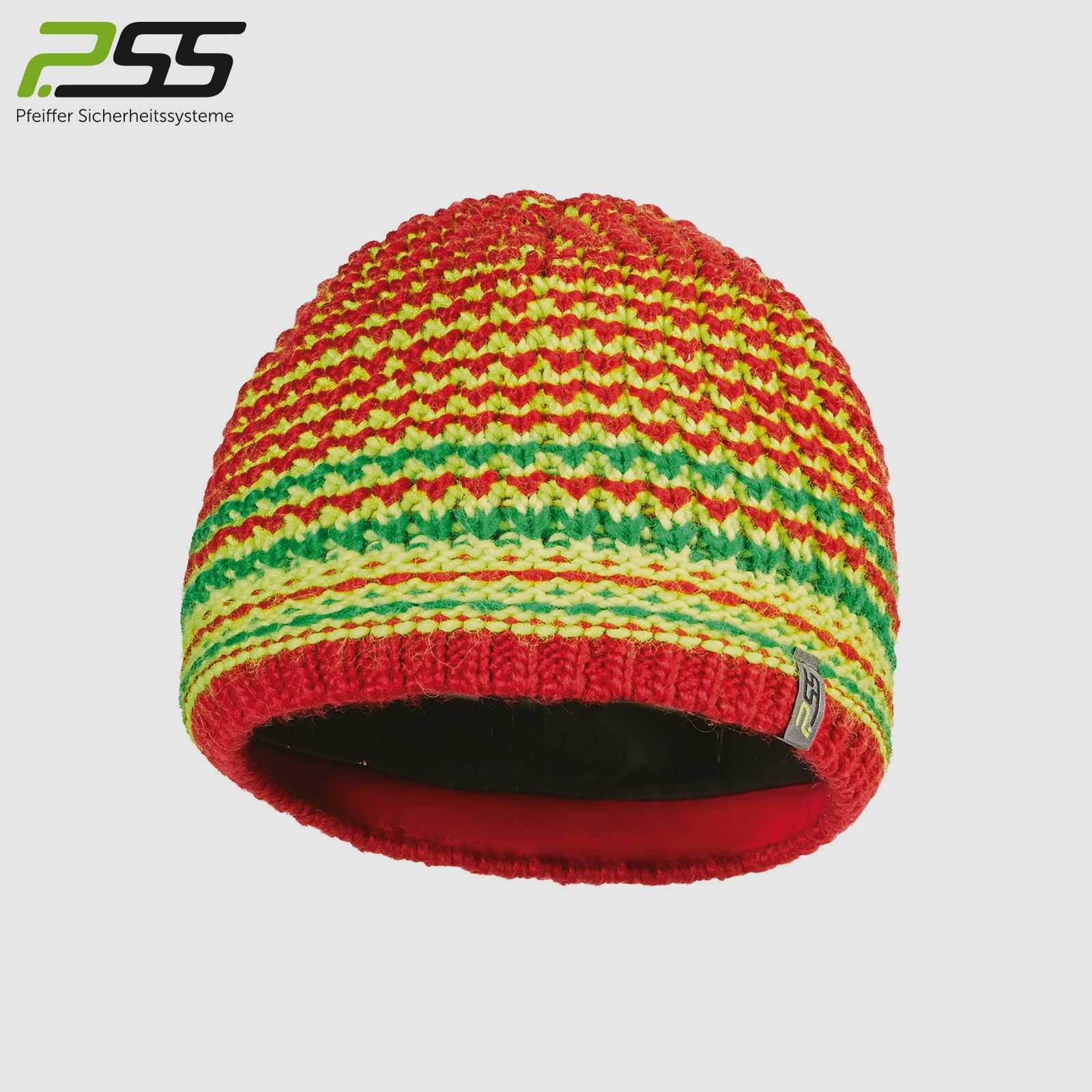 PSS Strickmütze rot/gelb