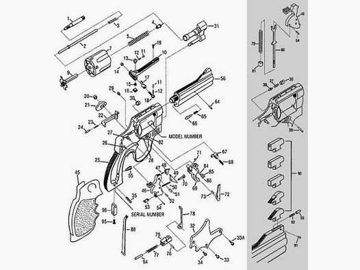 POWER Custom Tuning/Ersatzteil f. Revolver f. S&W: Hammernase komplett #47+ #48 f. L mit Feder
