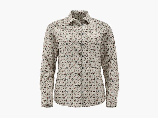 Tom Collins Damesblouse met Jachtmotief – Ecru