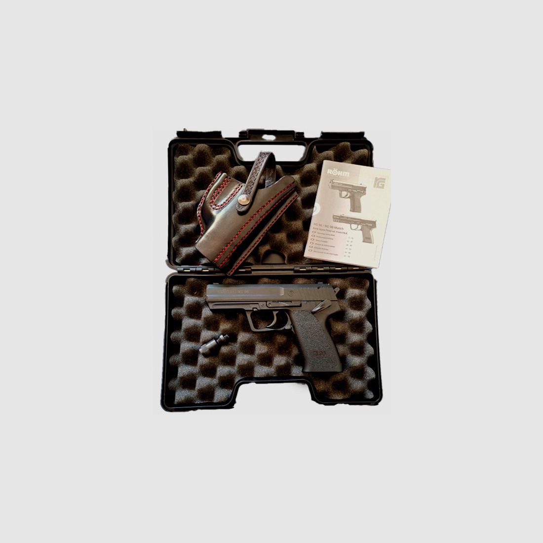 Röhm RG96 pistola a salve brunita (PTB 699) RG 96 come nuova con fondina in pelle!